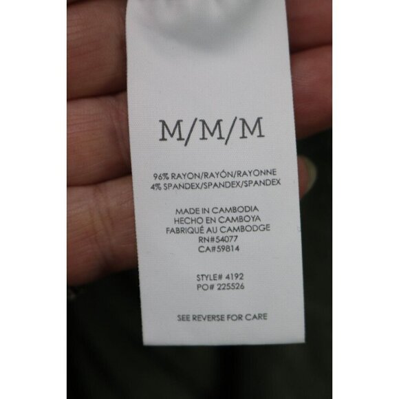 Cabi Long Sleeve Army Green V-Neck Top-Size Medium-Very Soft-Drawstring Back - Picture 5 of 10